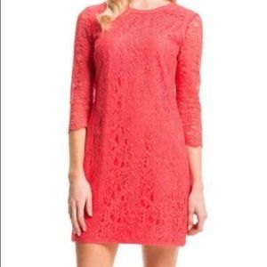 Cynthia Steffe Coral Dress Lace Dress - Size 6